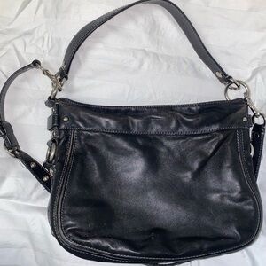 Coach Zoe Black Leather Hobo Bag